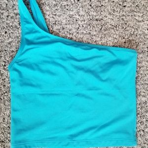 Dancer Danskin turquoise shimmer Dance crop top
